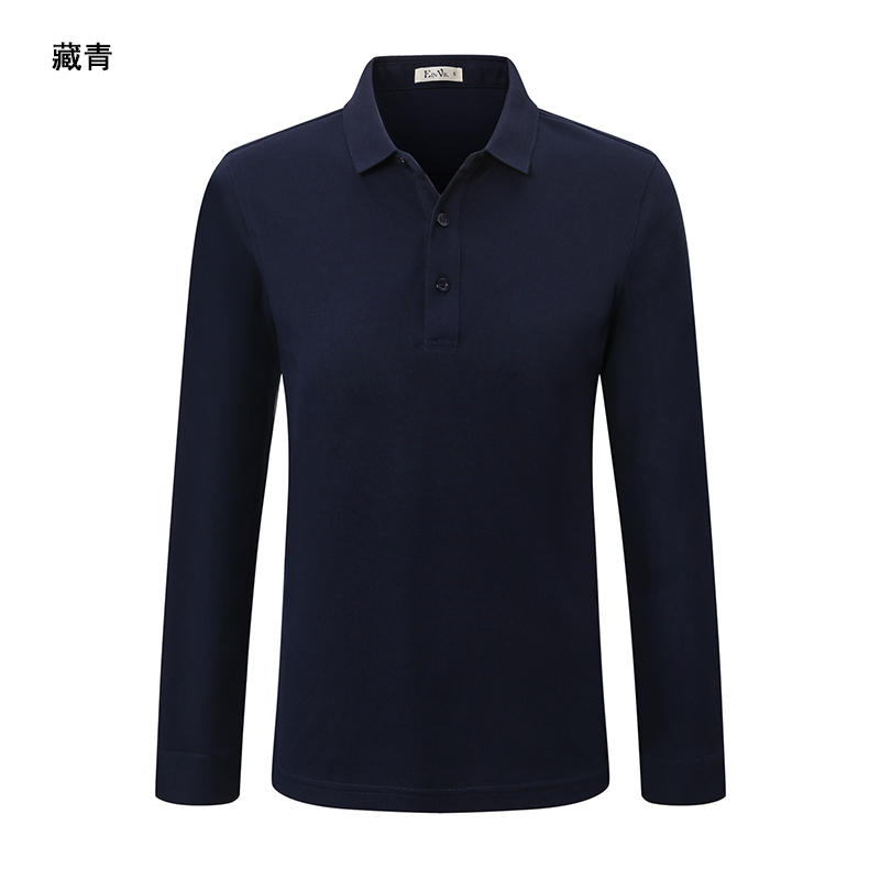 KE78983 230g加厚精梳棉净色长袖POLO衫